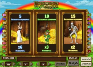 Unibet Казино :: Выбор количества бесплатных спинов в игровом автомате Leprechaun goes Egypt 
