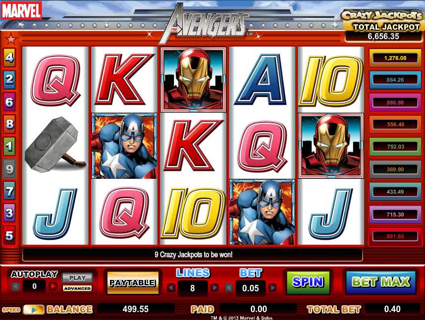 Новый игровой автомат The Avengers ("Мстители") от Amaya Gaming