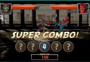 EUROGRAND КАЗИНО :: Игровой автомат Spider-Man: Attack of the Green Goblin  (Функция Ultimate Fight (Решающая схватка), удар Super Combo)